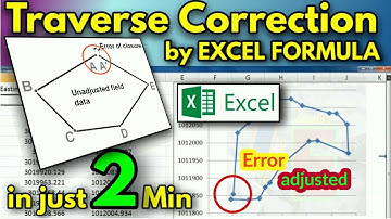 Traverse Correction in EXCEL /Transit Rule/Bowditch Rule- Closed Traverse