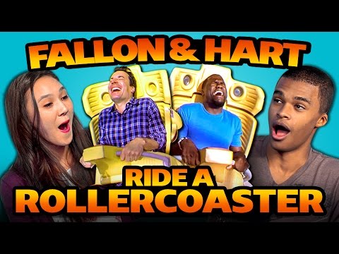 Teens React to Jimmy Fallon  Kevin Hart Ride A Roller Coaster
