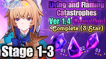 Memory of Chaos Stage 1-3 Complete F2P (3 Star Full Run) | Honkai: Star Rail [1.4]