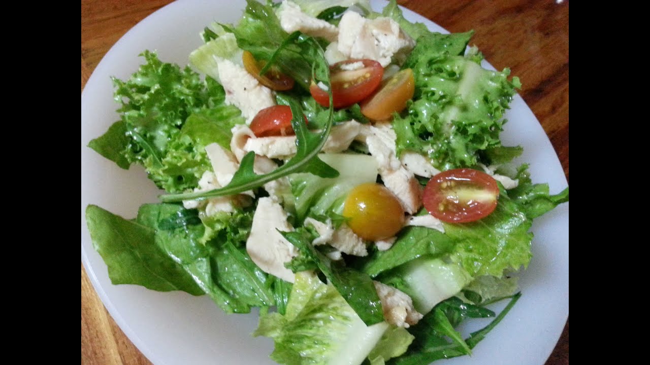 Grilled Chicken Salad 227 Calories Per Serving Youtube