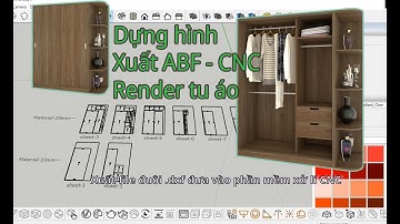 Bổ kỹ thuật tủ áo Sketchup ABF và Render cơ bản