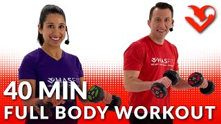 Full Body Workout at Home with Dumbbells - 40 Min Total Body Workouts with Weights Strength Training