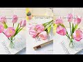How to make Tulip Flowers  using regular paper | Step by Step Tutorial | DIY Paper Flower