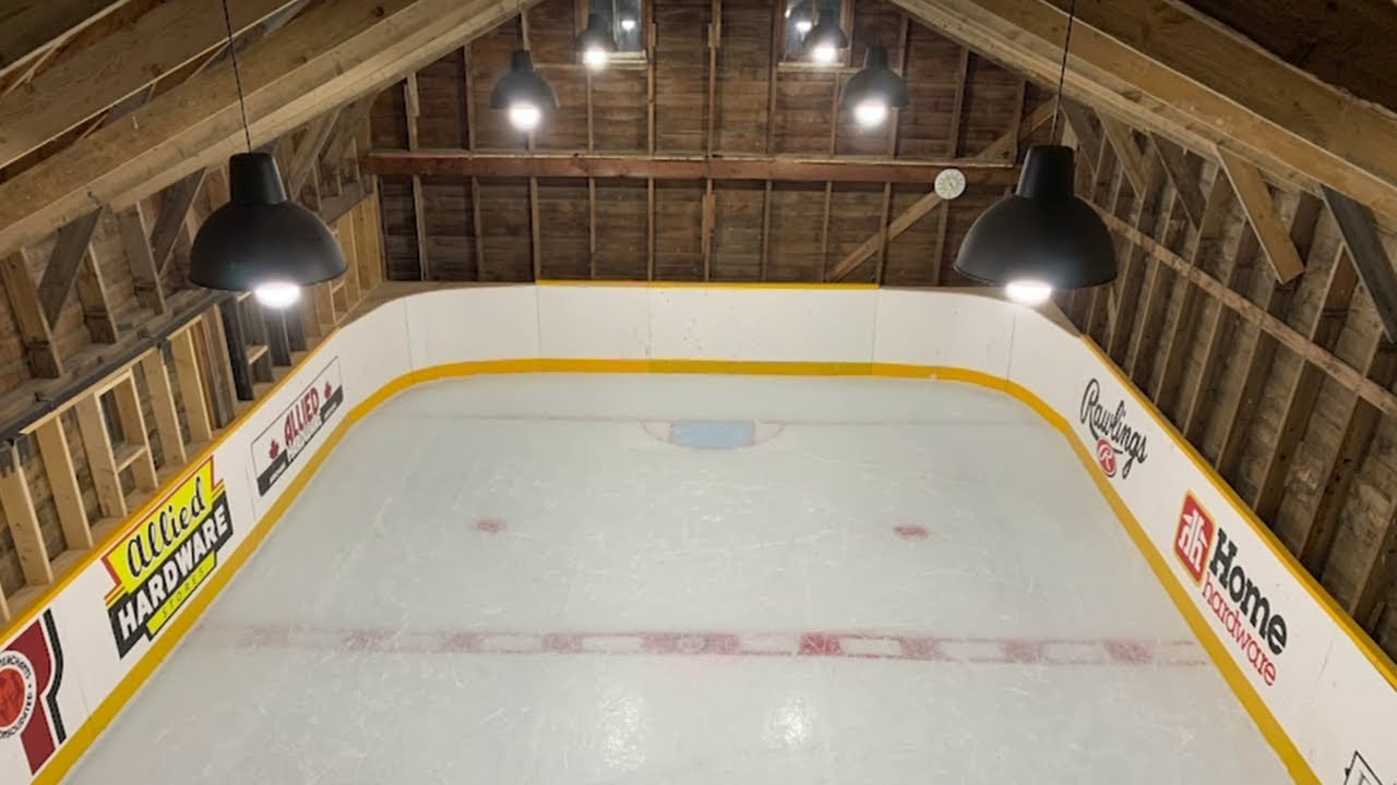 A Manitoban family turns a sheep barn into an indoor hockey arena