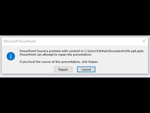 Cara Mengatasi Error Powerpoint: PowerPoint found a problem with content in pptx (powerpoint)