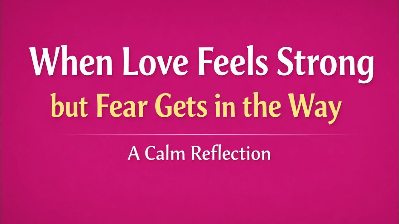 When Love Feels Strong but Fear Gets in the Way | A Calm Reflection 🕊️