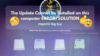 macOS Big Sur error this update cannot be installed on this computer 