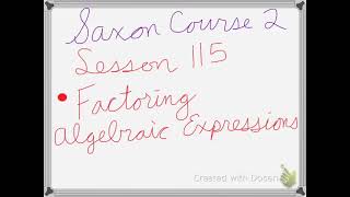 Saxon Course 2 Lesson 115