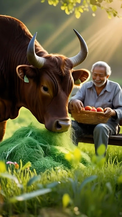 Kamjor bal🐂 or malik ki kahani.       #cartoon #animals #ai #story #bull