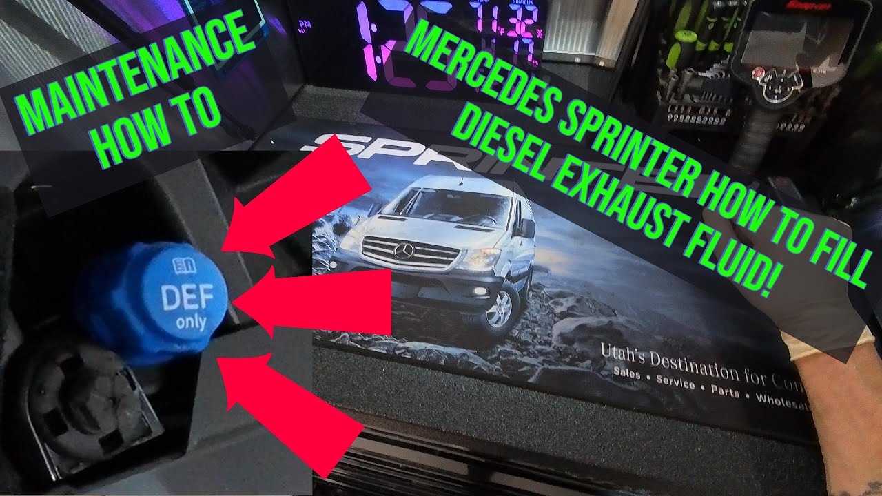 Sprinter Def Fill Line Only Vans: how to fill Diesel Exhaust Fluid (DEF) - YouTube