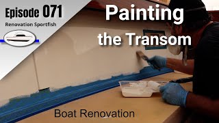 Painting the Transom with Awlgrip Using the Roll and Tip method - Boat Restoration EP071
