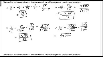 Rationalizing Denominators of Radical Expressions - 10.5