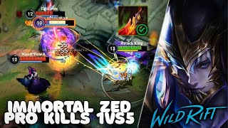 Immortal Zed wins 1v5 fight| PRO ZED 2000 GAMES | WILD RIFT