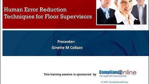 Human Error Reduction Techniques for Floor Supervisors