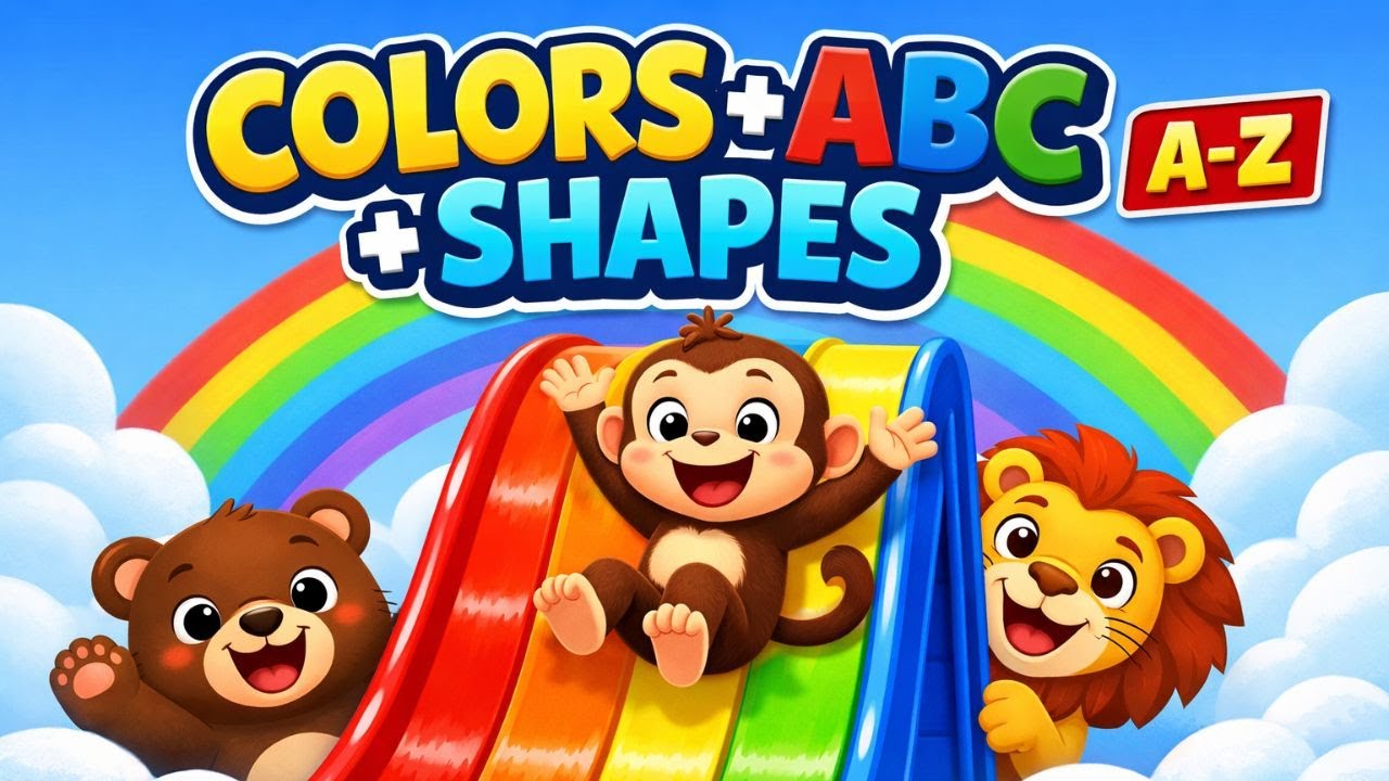 Homeschool Videos for Kindergarten: Colors, ABC & Shapes | Rainbow Slides A–Z