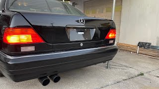 Mercedes w140 s500 upgraded exhaust tips and Magnaflow custom exhaust drive by and in car sound