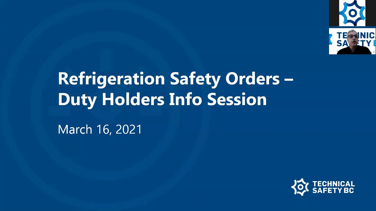 Ammonia Safety Orders Webinar - March 16 2021