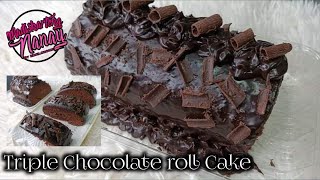 Triple Chocolate roll cake by mhelchoice Madiskarteng Nanay