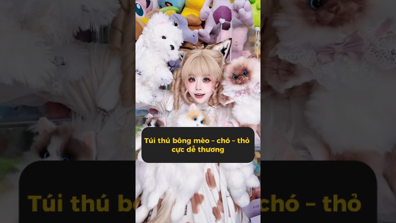 Đây là mèo thật hay mèo giả vậy? Bộ sưu tập túi thú bông mèo – chó – thỏ #meowcosplay #shorts