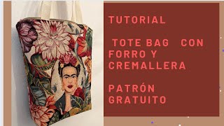 Patrón Tote bag con forro y cremallera - Makingpatternsfly