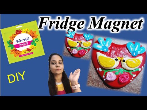 DIY Fridge Magnet Making l Handmade Fridge Magnet l Clay Art l Mouldit ...