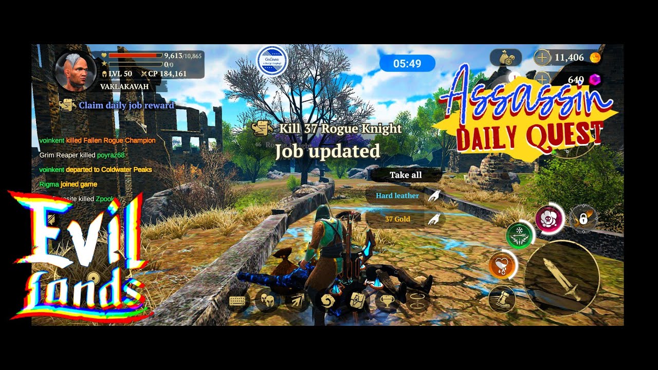 ASSASSIN • EVIL LANDS • DAILY QUEST • 3RD JOB: 37 ROGUE KNIGHT IN BROADCOVE STRONGHOLD • 05062021