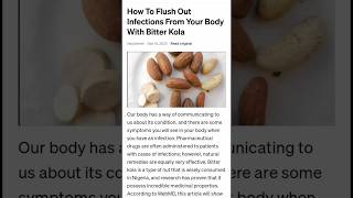 How To Flush Out Infections From Your Body With Bitter Kola. #health #healthylifestyle #antibiotics