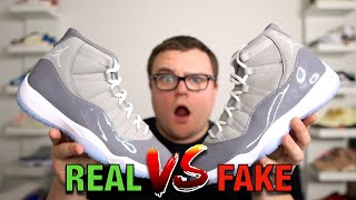 UNBELIEVABLE FAKES! Jordan 11 Cool Grey 2021 REAL VS FAKE