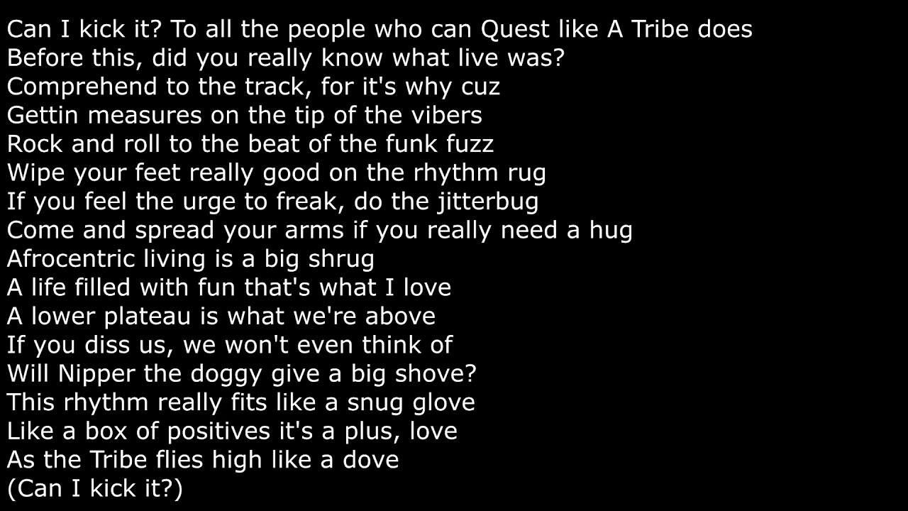 A Tribe Called Quest - Can I Kick It (Lyrics) - YouTube