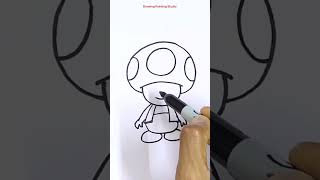 How to Draw Toad Super Mario Step by Step #shorts #viral #shortsvideo #shortsviral #trending