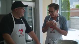 Kyle MacLachlan and Chuck "The Baker" make Father's Day waffles at God's Love
