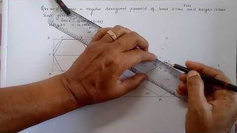 How to draw Isometric view of a Hexagonal pyramid of base 5 cm side and hight 12 cm resting on Base.