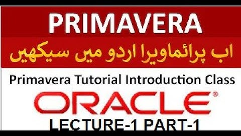 Lecture-1 Part-1, Primavera Tutorial in urdu/hindi. EPS, Layout Setting, Calendar Time setting