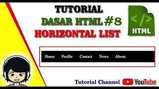 Tutorial Dasar Html #9 - Cara Membuat Horizontal List (Menu Web) dengan CSS Pada Html