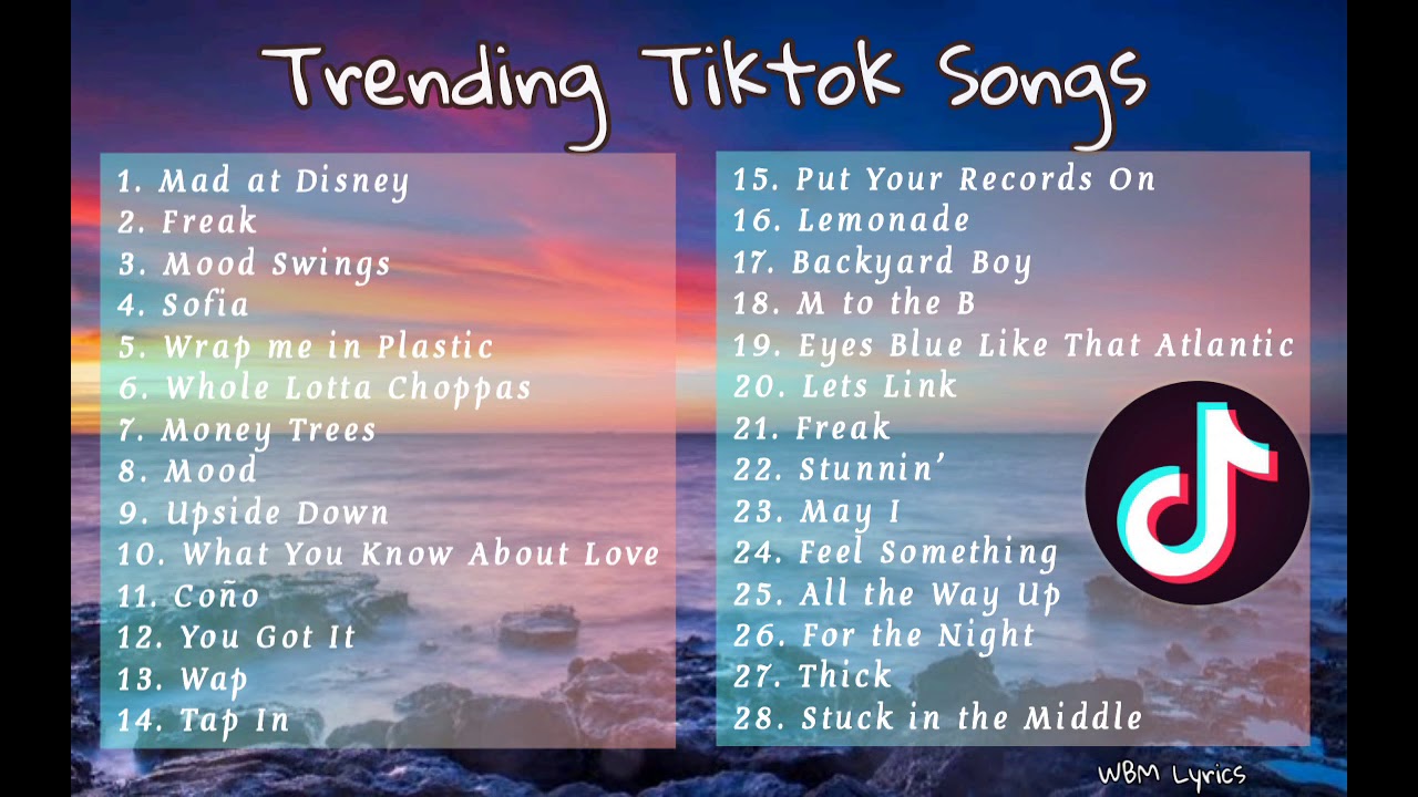 Tiktok Hits Trending Tiktok Songs WBM Lyrics YouTube Music