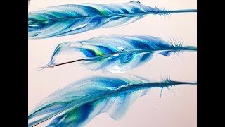 #124 Iridescent Feather STRING PULLING