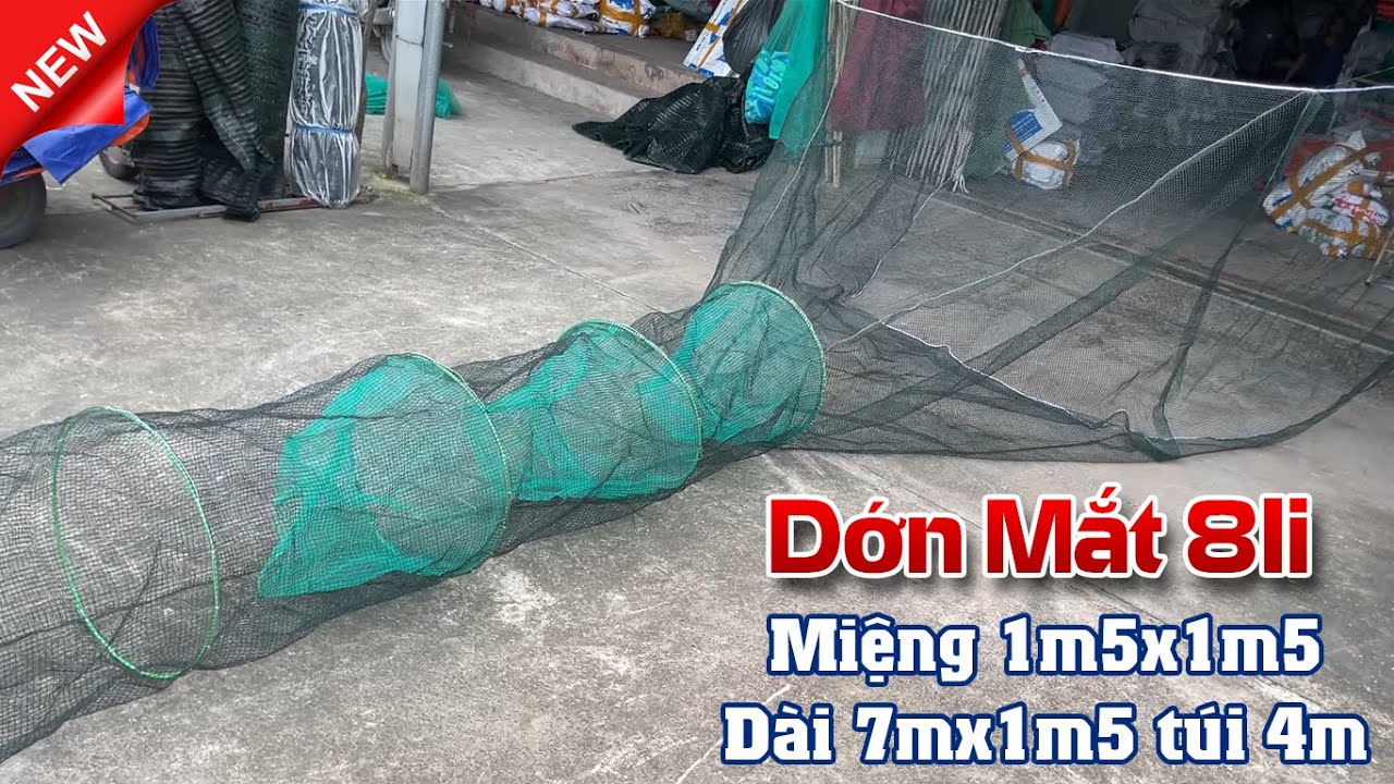 Dớn Chặn Sông Mắt 8li - 0.8cm Mắt Thưa Thoáng Cước Thái - Lưới Chặn Cá Tôm Cua Nước Xiết 0987782098