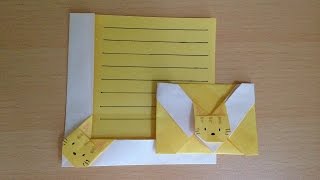 折り紙 猫の封筒2 折り方（niceno1）Origami cat envelope