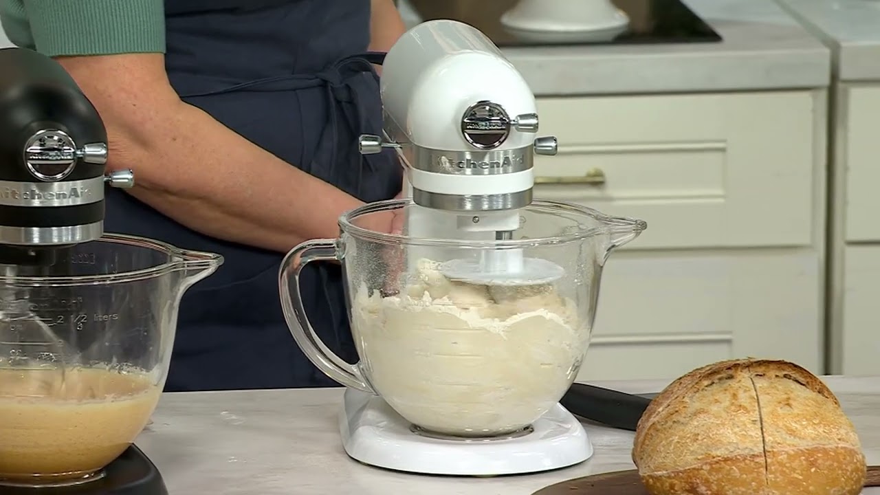 KitchenAid Artisan Mini 3.5Qt Tilt-Head Stand Mixer &amp; Glass Bowl on QVC