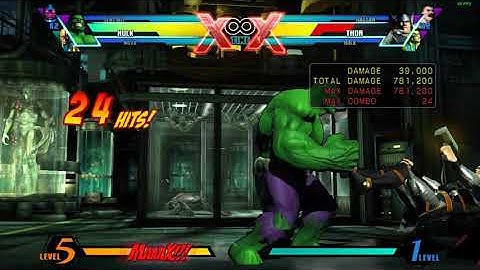 Hulk Combo to kill Thor with only 1 meter UMVC3