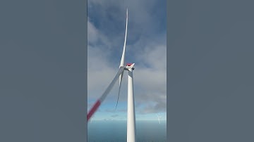 Camera turning with MingYang offshore wind turbine  3d animation