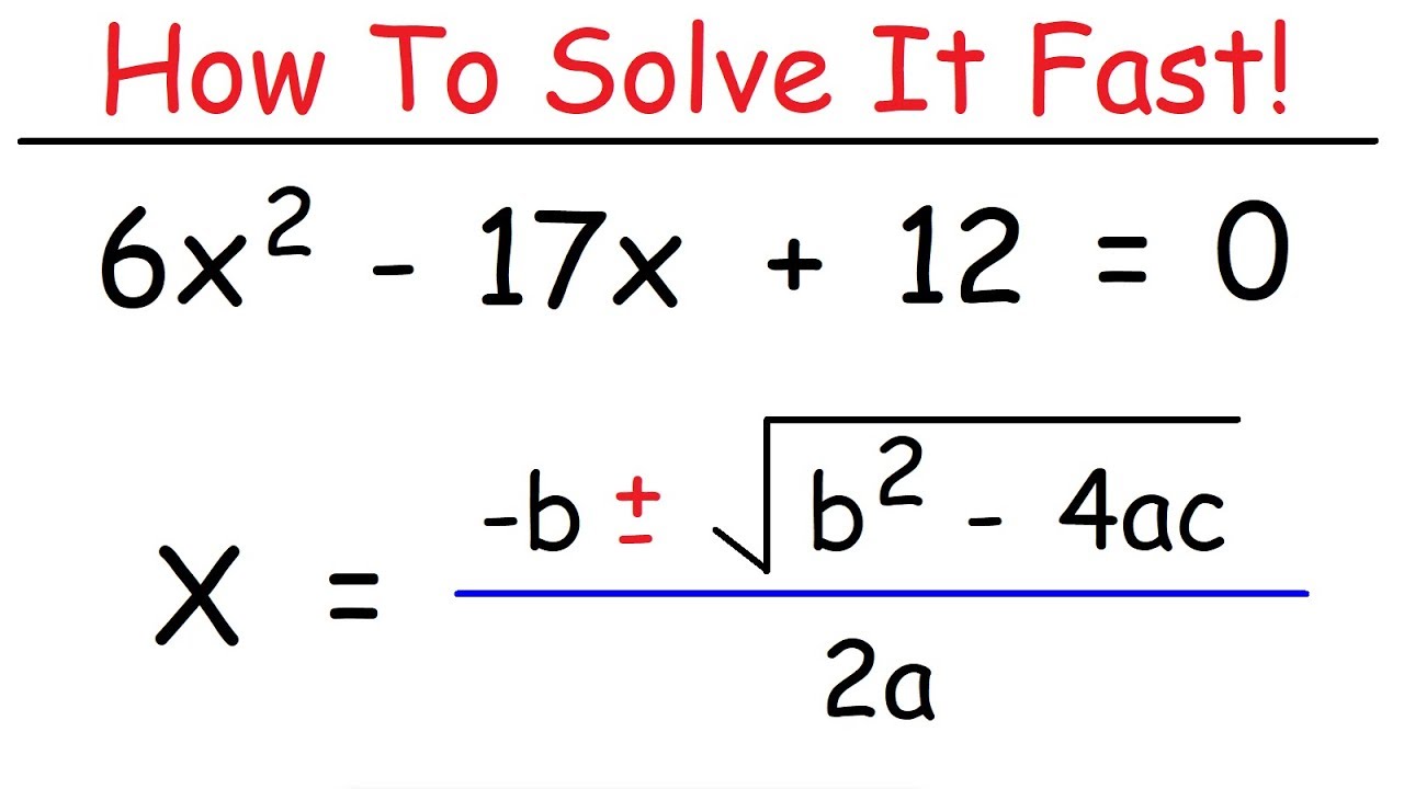 quadratic equation solving formula