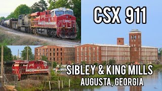 CSX 911 Spirit of Our First Responders leads M693 at Sibley & King Mills, Augusta, GA  051724