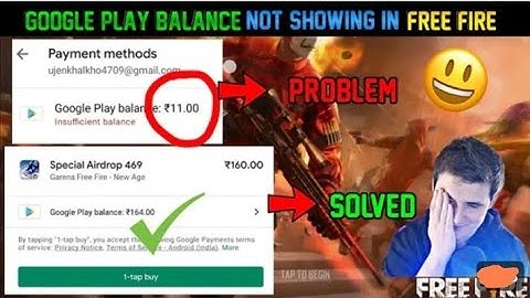 Insufficient Google Play Balance Error || Google Play Balance Not Showing In Free Fire