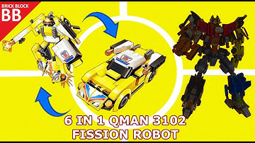 6 in 1 combiner : Qman 3102 Fission Robot PART 03 ⚡️ Unboxing & Speed build brick Lego Transformers