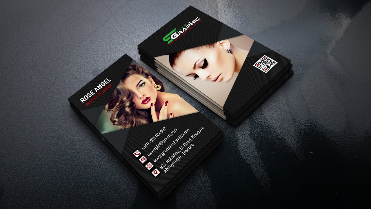 Beauty And Fashion Vertical Business Card Design - YouTube