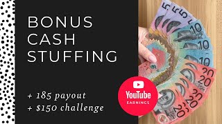 My March 2024 Youtube Payout! $185 Bonus Cash Stuffing | $150 Challenge | Cash Envelope System