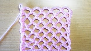 ネット編みの編み方(くさり編み5目）　かぎ編みの基本　How to Crochet