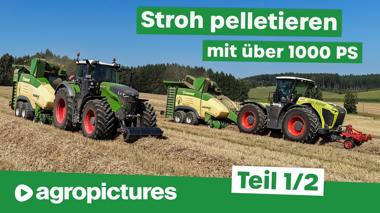 2 x Krone Premos 5000 mit Fendt 1050 und Claas Xerion 5000 | Stroh pelletieren mit Lorenz Waldinger