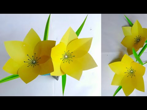 How to make a paper flowers l Easy paper flowers l handmade paper ...